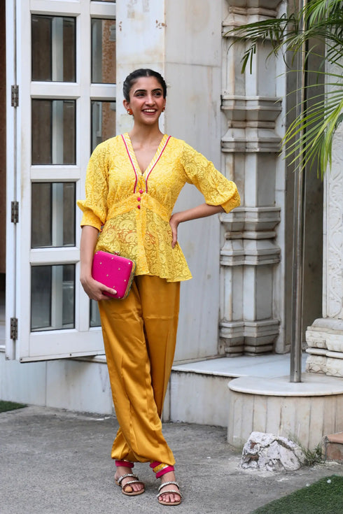 Leo Chikankari Peplum & Dhoti Set 10