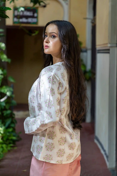 Gulabi Pichwai Jacket and Pant set