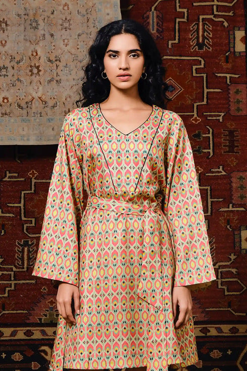 Purple Pitara Veda Patola Silk Kaftan