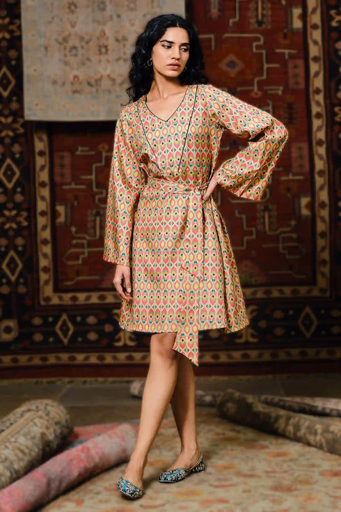 Purple Pitara Veda Patola Silk Kaftan