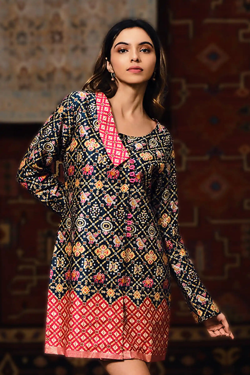 patola dress designs Ariyana Couture Patola Print Anarkali Set