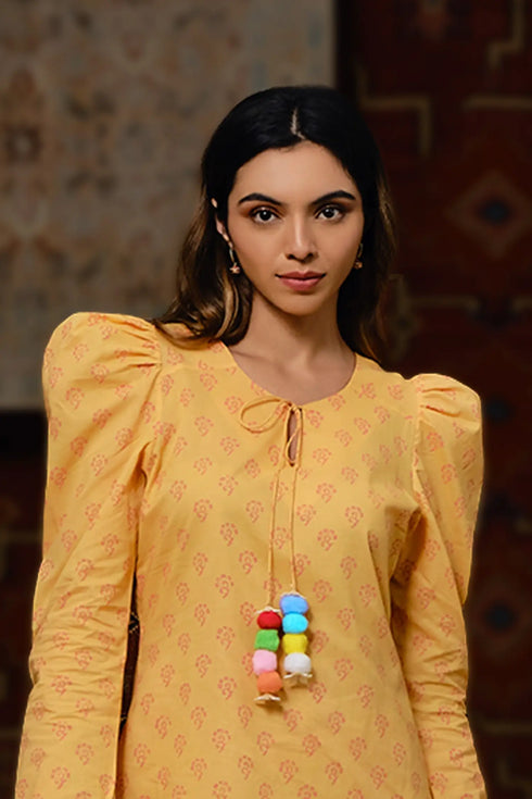 Reesa Linen Handblock Print Dress