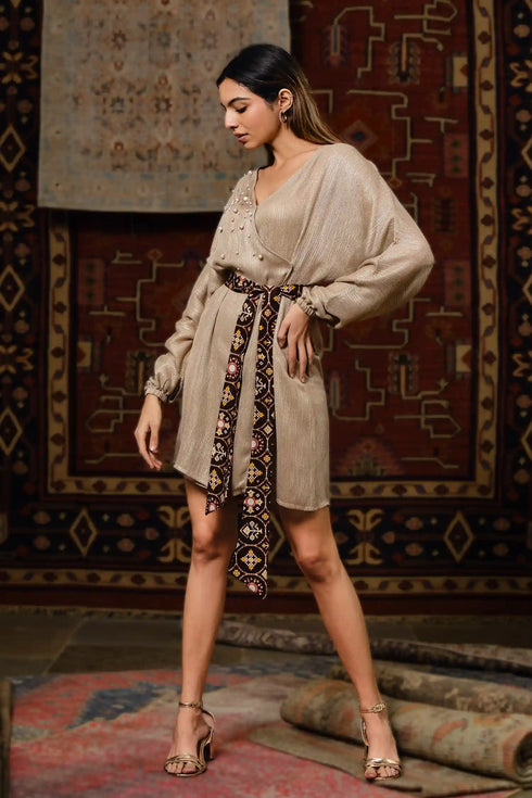 Rayne Self Woven Silk Kaftan