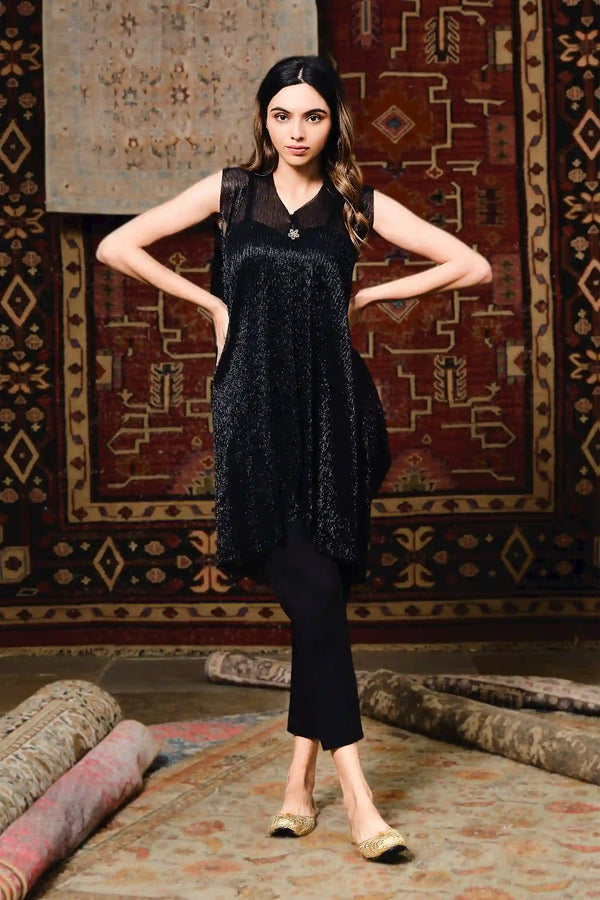 Purple Pitara Sunheri Top and Pant Co - ord Set