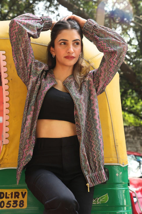 Purple Pitara Kiki Bomber Jacket